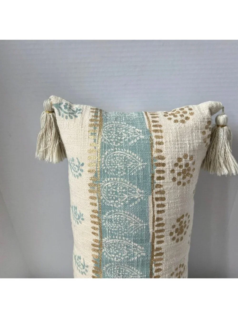 Anthropologie Pillow Blue Metallic 12